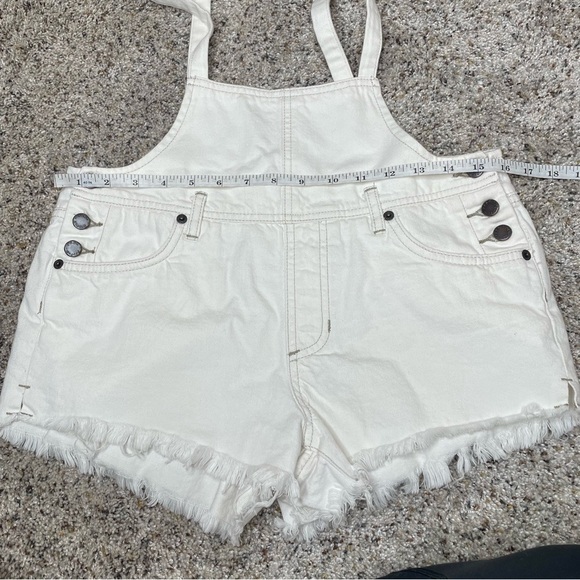 Free People We The Free White Strappy Shorts Overalls Shortalls 26 - Picture 10 of 12